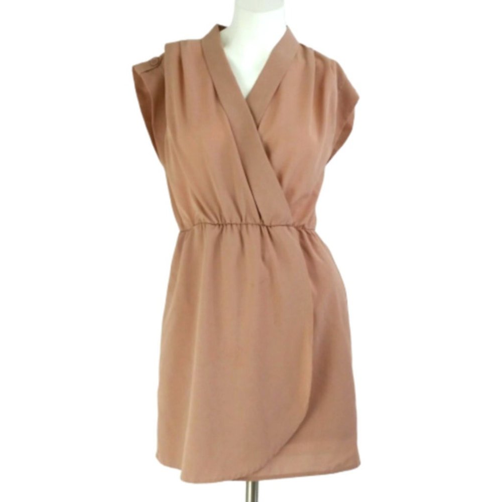 Forever21 Faux-Wrap Tulip Skirt Roll Tab Dress